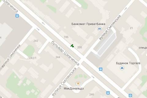 Citylight A in Cherkasy, 1.2x1.8  Sevcenka bul'v., 205 scheme