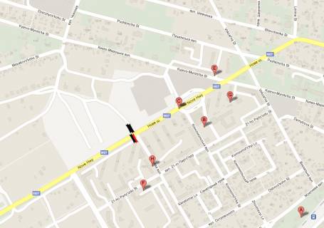 Billboard B in Bucha, 3x6  Kiiv - Kovel', 15km+950m vid Kieva (Buca, Varsavskaa trassa, u napramku  Borodanki) scheme