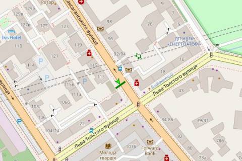 Citylight B in Kyiv, 1.2x1.8  Saksagans'kogo st., 111  scheme