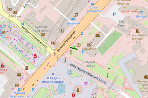 Backlight B in Kyiv, 1.2x3.6  Хрещатик вул., 7/11 scheme