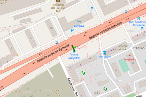 Citylight B in Kyiv, 1.2x1.8  Mikoli Mihnovs'kogo bul'v., 4/6  zup. "Gotel' "Druzba" scheme