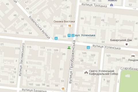 Citylight A in Odessa, 1.2x1.8  Preobrazens'ka st., 49 - Uspens'ka st. scheme