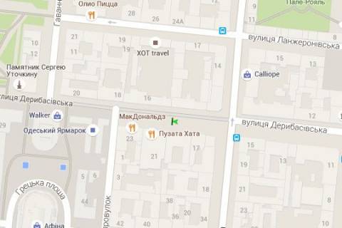 Citylight B in Odessa, 1.2x1.8  Deribasivska st., 19 scheme