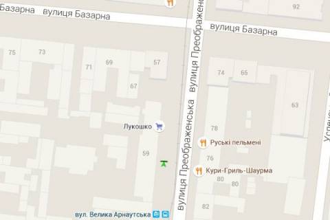 Citylight B in Odessa, 1.2x1.8  Preobrazens'ka st., 59/61 scheme