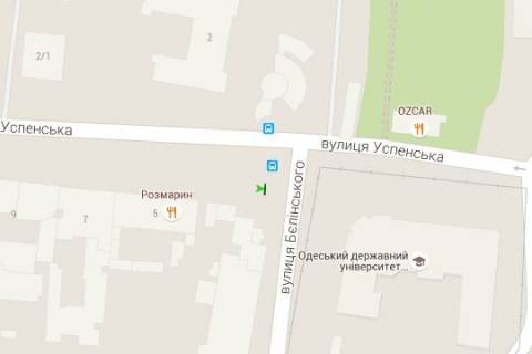 Non-Standard A in Odessa, 1.2x1.8  Успенська вул., 3 - Леонтовича вул. (Белінського вул.) (остановка) scheme