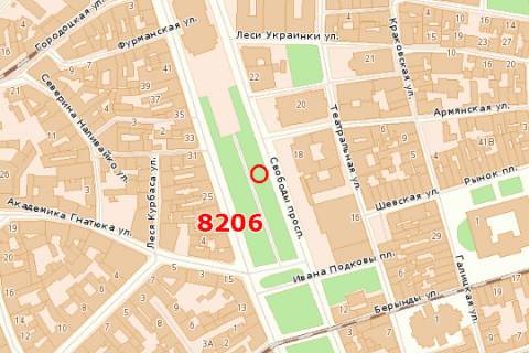 Backlight B in Lviv, 1.2x3.6  Svobodi prosp., 18 scheme