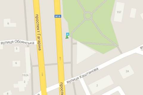 Non-Standard B in Kharkiv, 1.2x1.8  Гагаріна просп. - Каштанова вул., (зупинка) scheme