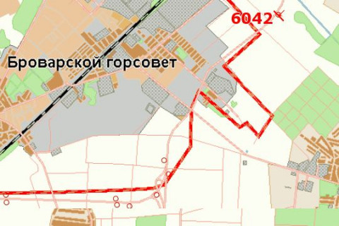 Billboard B in Brovary, 3x6  Kiiv - Cernigiv, 19 km + 650 m (zliva v  naav. m.Kieva) scheme