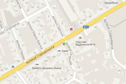 Citylight B in Lviv, 1.2x1.8  Gorodoc'ka st., 93 - Ivana Secenova st. (vid centru) scheme