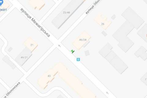 Citylight B in Kyiv, 1.2x1.8  Mezigirs'ka st., 46/24 scheme