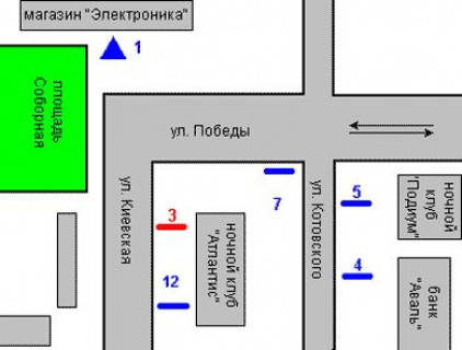 Backlight B in Zhytomyr, 1.2x1.8  Kiivs'ka st., 13 scheme