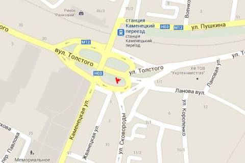 Billboard B in Khmelnitsky, 3x6  Svatoslava Horobrogo st. - Kam`anec'ka st. - Grigoria Skovorodi st. (ot Dubovo) scheme