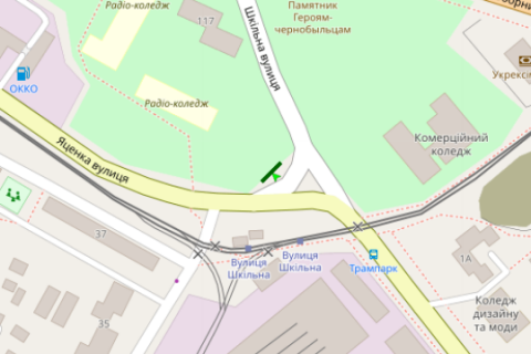 Billboard A in Zaporizhzhya, 3x6  Skil'na st. (Geroiv Stalingrada st.) - Acenka st. (konstrukcia po centru) scheme