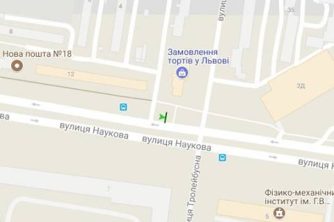 Billboard B in Lviv, 3x6  Naukova st. - Trolejbusna st. scheme