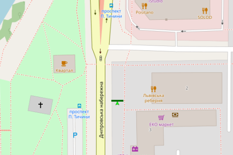 Scrolller, Scroll A in Vasylivka, 2.3x3.14  Dniprovs'ka nab., No3 "TRC Silver Breeze" - Pavla Ticini prosp. (napravl. Most Patona) - 422344 scheme