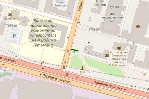 Prismatron, Prism A in Vasylivka, 3x6  Peremogi prosp. - Nesterova st., 96m vid perehresta (KNEU im V.Get'mana) (v napramku Cedika A. st.) - 421738 scheme