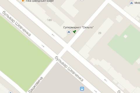 Backlight A in Cherkasy, 1.2x1.8  Sevcenka bul'v. - Ostafia Daskevica st. (Ostafia Daskovica st.), (No2) scheme