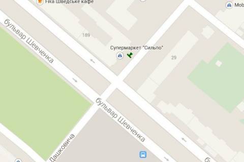 Citylight A in Cherkasy, 1.2x1.8  Sevcenka bul'v. - Ostafia Daskevica st. (Ostafia Daskovica st.), (No2) scheme