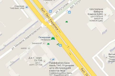 Citylight B in Vasylivka, 1.2x1.8  Lesi Ukrainki bul'v., 26 plosa navproti CVK Ukraini, pravoruc -zupinka gromads'kogo transportu scheme