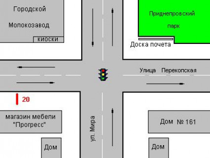 Backlight B in Kherson, 1.2x1.8  Perekops'ka st., 163 scheme