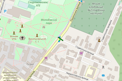 Backlight A in Vasylivka, 2.3x3.14  Puskins'ka st. - Students'ka st., (No1) scheme