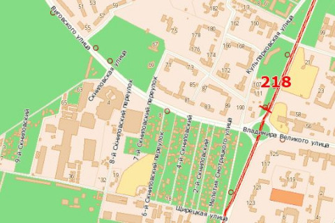 Billboard A in Vasylivka, 3x6  Kul'parkivs'ka st. - Vigovs'kogo st. (Ivana Vigovs'kogo st.) - Volodimira Velikogo st. (vid centru) scheme