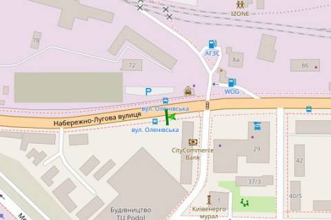 Backlight B in Kyiv, 2.3x3.14  Naberezno-Lugova st., 23 scheme