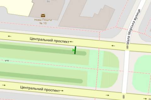 Citylight B in Mykolaiv, 1.2x1.8  Central'nij prosp. (Lenina prosp.) - Mala Mors'ka st., (No2) scheme