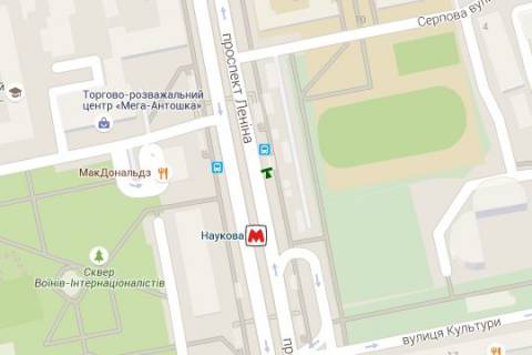 Citylight A in Kharkiv, 1.2x1.8  Nauki prosp. (Lenina prosp.) - Serpova st., (zupinka) No3 scheme