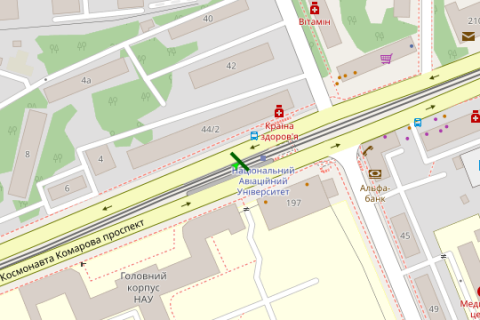 Billboard B in Vasylivka, 6x3  Kosmonavta Komarova prosp., :zupinka svidkisnogo tramvau "Vst.Garmatna" scheme