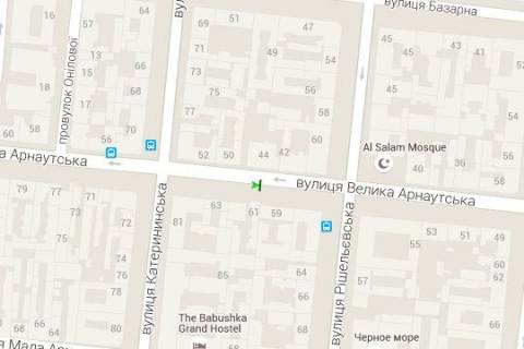 Citylight B in Odessa, 1.2x1.8  Velika Arnauts'ka st., 59/61 scheme