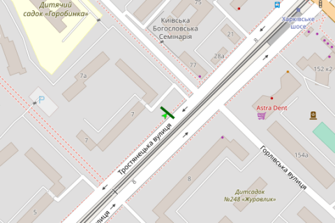 Billboard B in Vasylivka, 3x6  Trostanec'ka st., 7 scheme