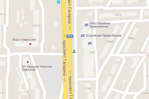 Citylight B in Kharkiv, 1.2x1.8  Gagarina prosp., 167 (No2) scheme