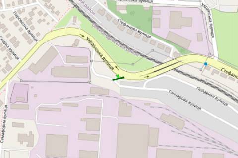 Billboard A in Zaporizhzhya, 3x6  Ukrains'ka st. - Stefanova st. scheme