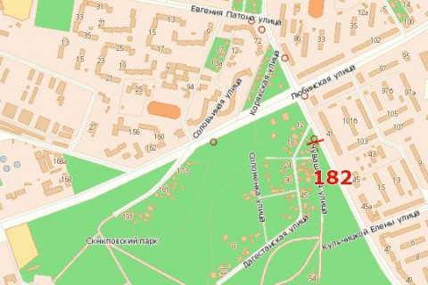 Billboard B in Vasylivka Lubins'ka st. - Vigovs'kogo st. (Ivana Vigovs'kogo st.) (vid rinku v bik aeroportu) scheme