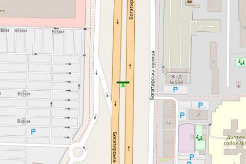 Billboard A in Kyiv, 3x6  Bogatirs'ka st., 6 naproti "Epicentru" (u napramku Visgoroda) scheme