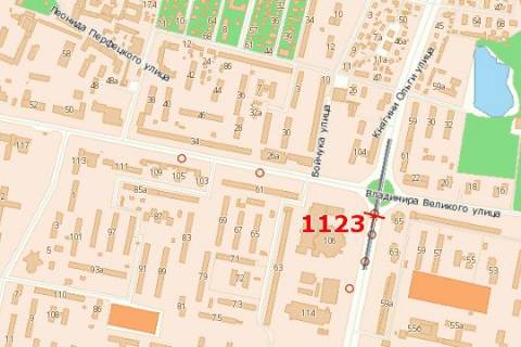 Billboard B in Vasylivka Knagini Ol'gi st., 108 (v centr) scheme