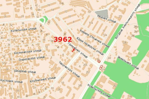 Billboard A in Vasylivka Grincenka st., 5 (do st. B. Hmel'nic'kogo) scheme