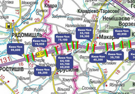 Billboard A in Zhytomyr, 3x18  Траса M-06, Київ-Житомир, 69,050  (Напрямок з Житомира в Киів) scheme