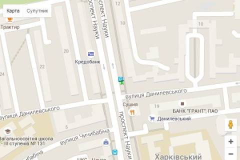 Non-Standard A in Kharkiv, 1.2x1.8  Науки просп. (Леніна просп.), 10 (зупинка) scheme