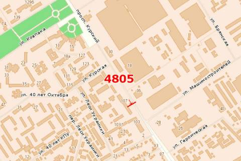 Billboard A in Sumi, 3x6  Peremogi prosp. (Kurs'kij prosp.), 107 scheme