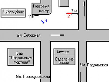 Backlight A in Khmelnitsky, 1.2x1.8  Podil's'ka st. - Soborna st. scheme