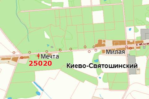 Billboard A in Kiev roads, 5x12  Kiiv - Zitomir, km 17+550 livoruc (u napramku  Kieva) scheme