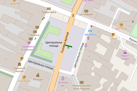 Scrolller, Scroll A in Chernivtsi Central'na pl., (No2) - Golovna st. - 271711 scheme