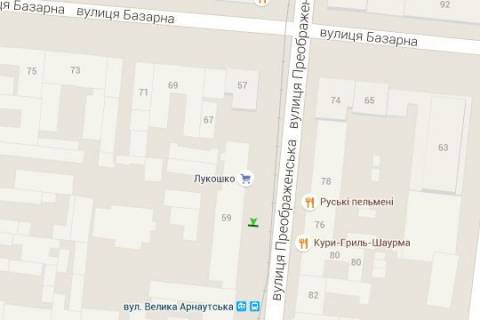 Citylight A in Odessa, 1.2x1.8  Preobrazens'ka st., 59/61 scheme