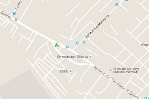 Billboard B in Odessa, 3x6  Inglezi st. (25-oi Capaevs'koi Divizii st.), 12 - Kosmonavtiv st. scheme