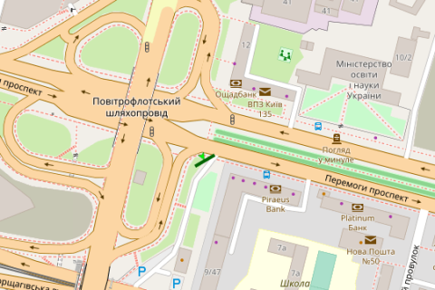Video Billboard A in Vasylivka, 2.3x3.14  Peremogi prosp., 9 z boku prosp.Povitroflots'kij (TT 6.8 352h484) - 421829 scheme
