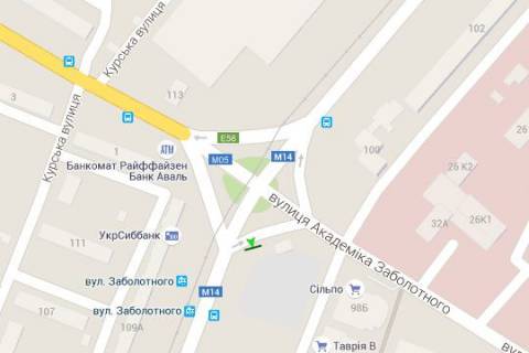 Billboard A in Odessa, 3x6  Akademika Zabolotnogo st. - Dobrovol's'kogo prosp. (liva) scheme