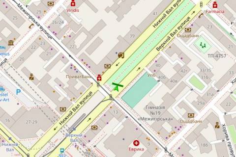 Scrolller, Scroll A in Kyiv, 1.2x1.8  Verhnij Val st., 36 / Mezigirs'ka, bul'varna castina - 273131 scheme