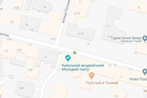 Citylight B in Kyiv, 1.2x1.8  Prorizna st., 17 scheme